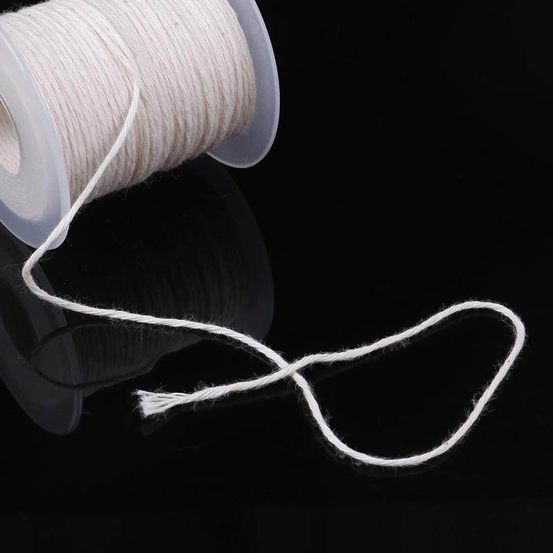 61 м хлопчатобумажная оплетка для свечей, катушка с фитилем, без дыма, принадлежности для масляных ламп своими руками