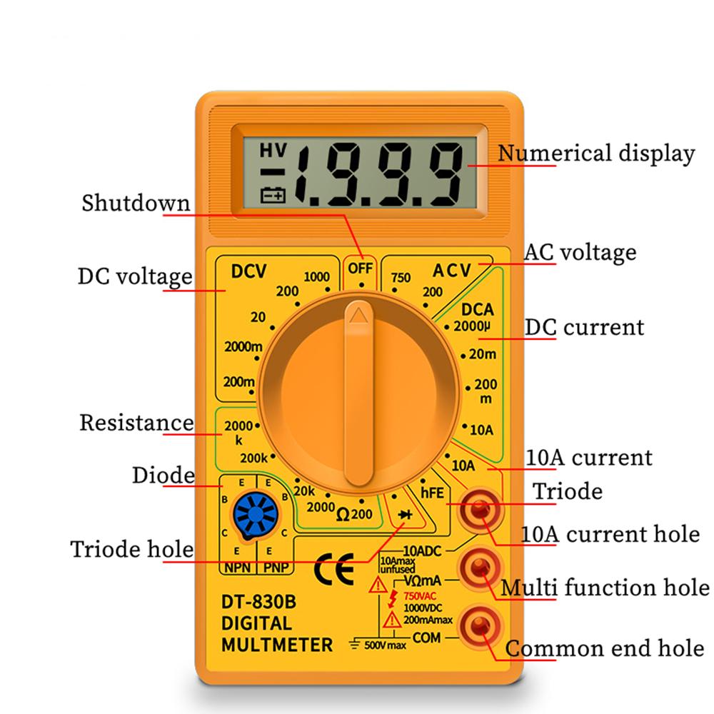 Dt830b Цифровой Мультиметр Мини Универсальный Ручной Мультиметр Электрический Прибор