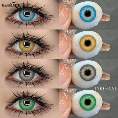 2шт модные цветные контактные линзы Aurora синие контактные линзы ярко-зеленые модные линзы коричневые цветные контактные линзы серо-белые линзы