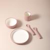 Modern Scandinavian Style 5-Piece Baby Feeding Set, Minimalist Two-Tone Silicone Bowls & Plates, No-Suction feeding set  Design