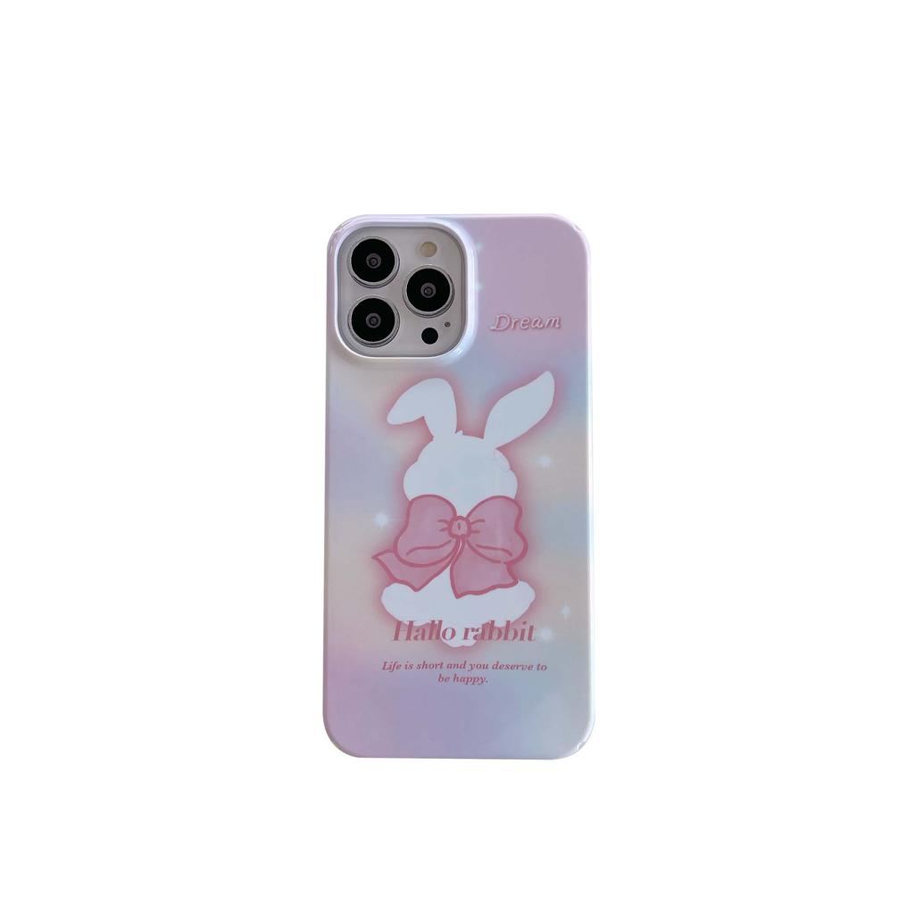 Pc Hard Shockproof Cute Rabbit Bunny Phone Case For Iphone 11 12 Promax 13 14 Pro Max Ins Happy Fundas Shell Capa