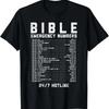 Библия Номера телефонов для экстренных случаев Стих Бог Иисус Вера Христианский подарок Футболка