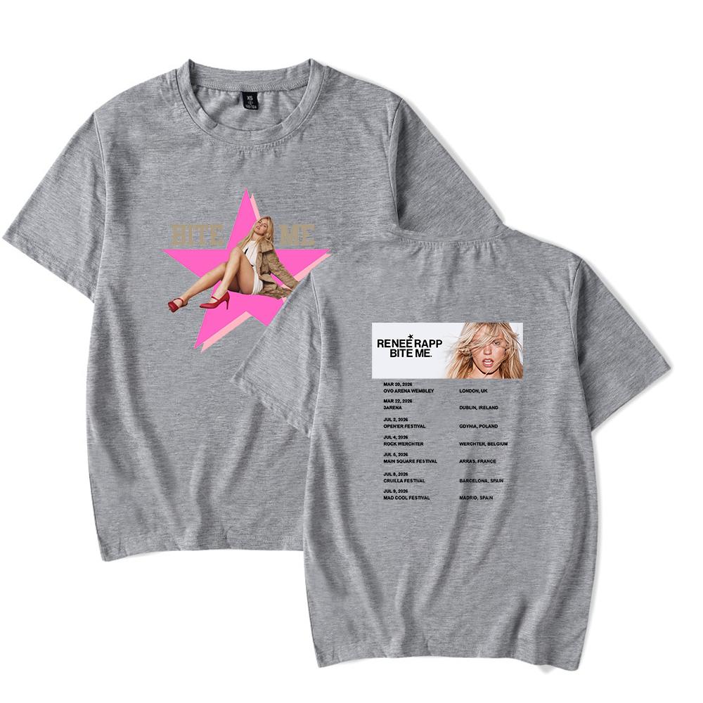 Reneé Rapp BITE ME TOUR Merch Tshirt 2026 tour Merch Cool Print Tops for Unisex and Women Streetwear
