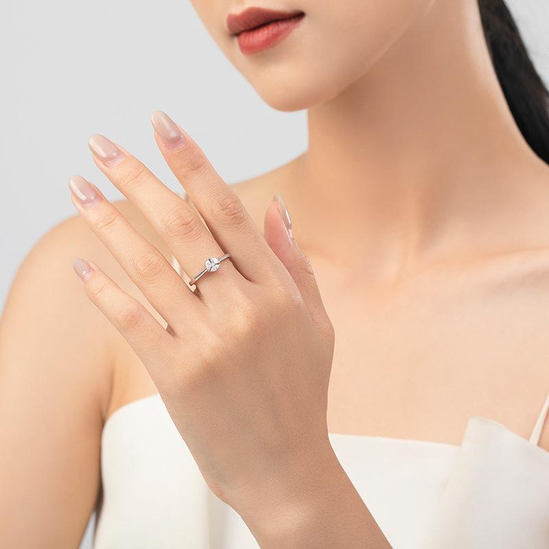 Tancise Classic 925 Sterling Silver  Zircon Ring Ladies Jewelry Wedding Promise Party Gift