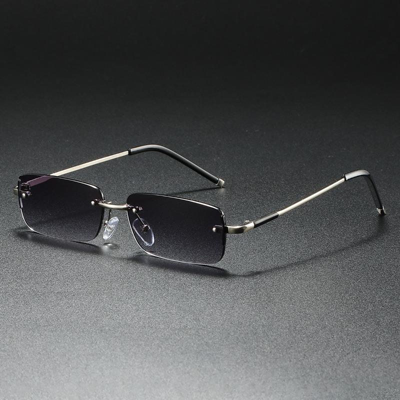 Rectangle Rimless Sunglasses Fashion Popular Women Men Shades Small Square Sun Glasses For Female Male Summer Traveling