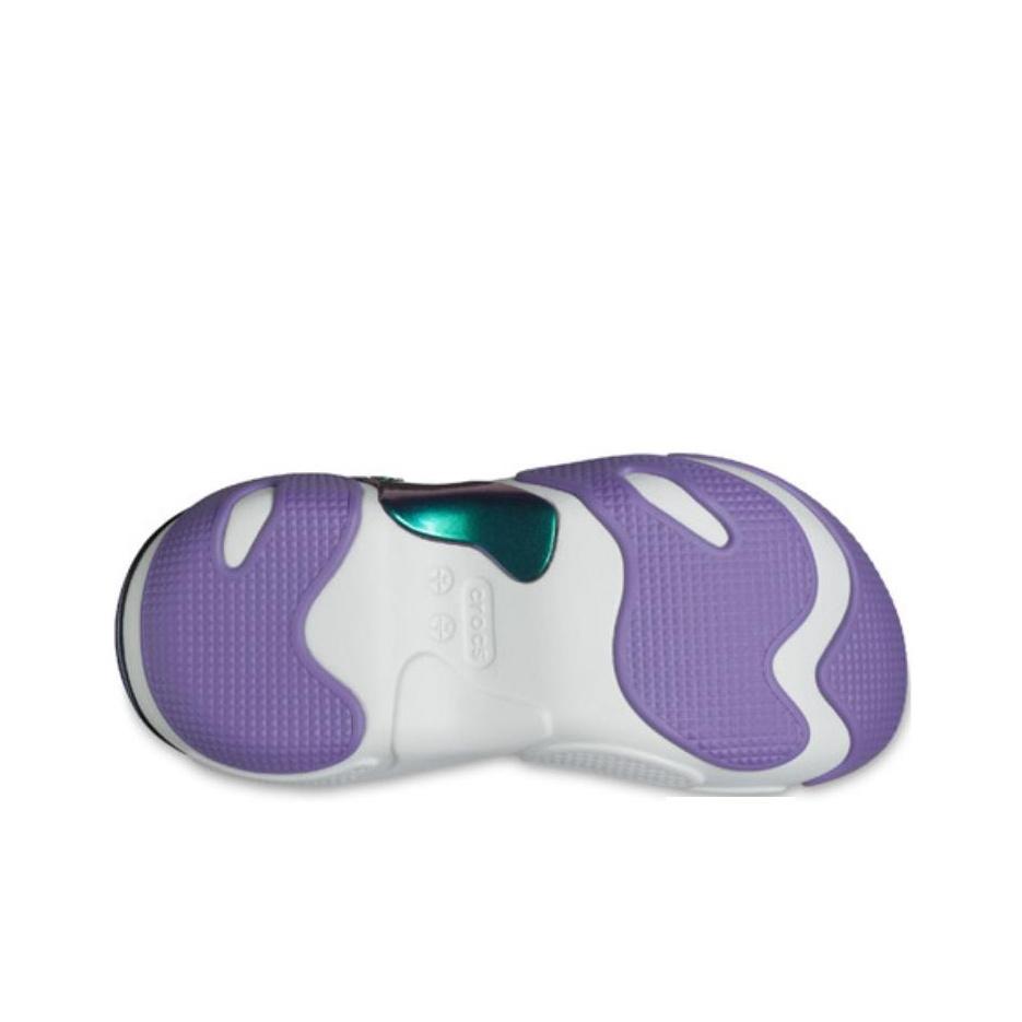 Crocs Bubble Crush Reflector Круглый носок Комфортные Универсальные Клоги Унисекс Клоги Белый Фиолетовый 210743-1NK