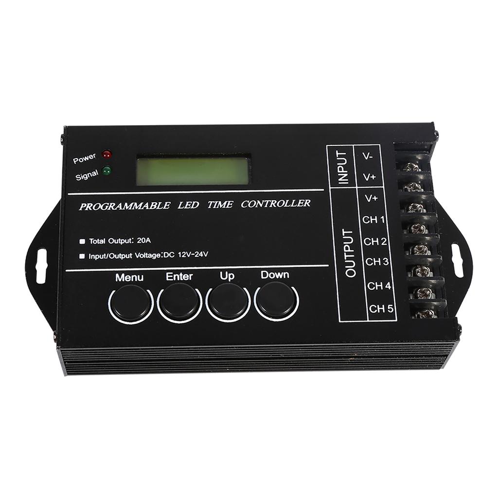 DC12/24V 20A Programmable LED Time Controller 5 Channels Color Adjustable With CD USB Cable