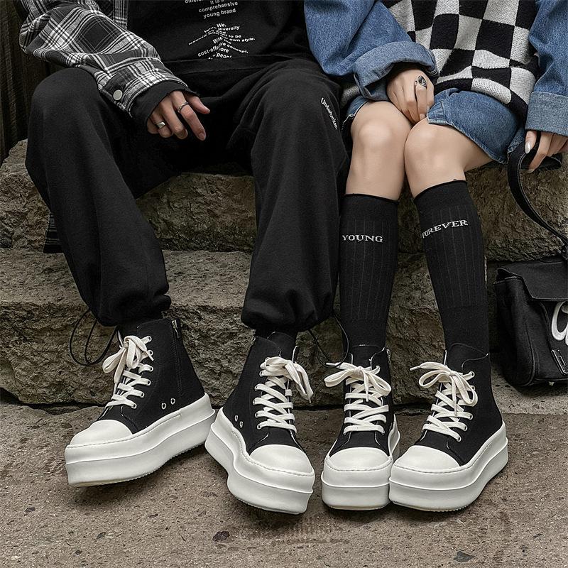 Американские парусиновые туфли на платформе, мужские, нишевые, спортивные, для улицы, пара, большие туфли для увеличения роста, туфли дерби для женщин 18457-J