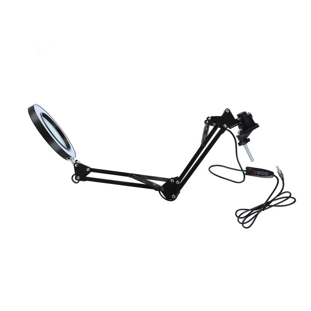 Magnifying Lamp 10X Magnifier Desk LED Light Adjustable with Clamp for Maintenance