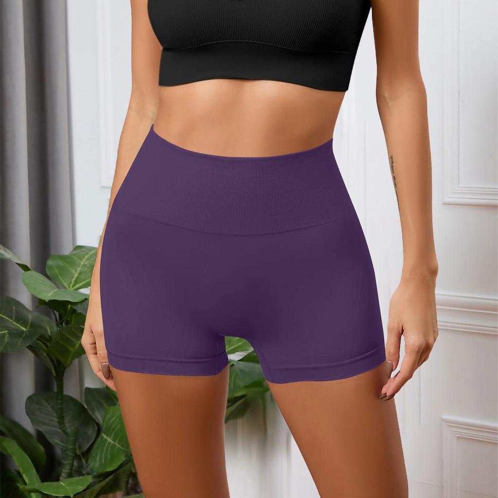 Women's Casual Peach Butt Yoga Shorts High Waist Sports Fitness Nude High Bounce Running Quick Dry Three-quarter Pants