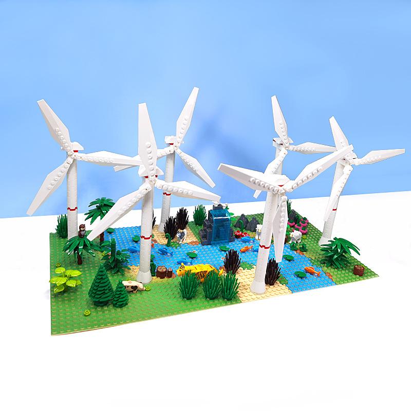 Building Blocks Moc Building Model Windmill Garden Scene Decoration Diy Building Blocks Toys