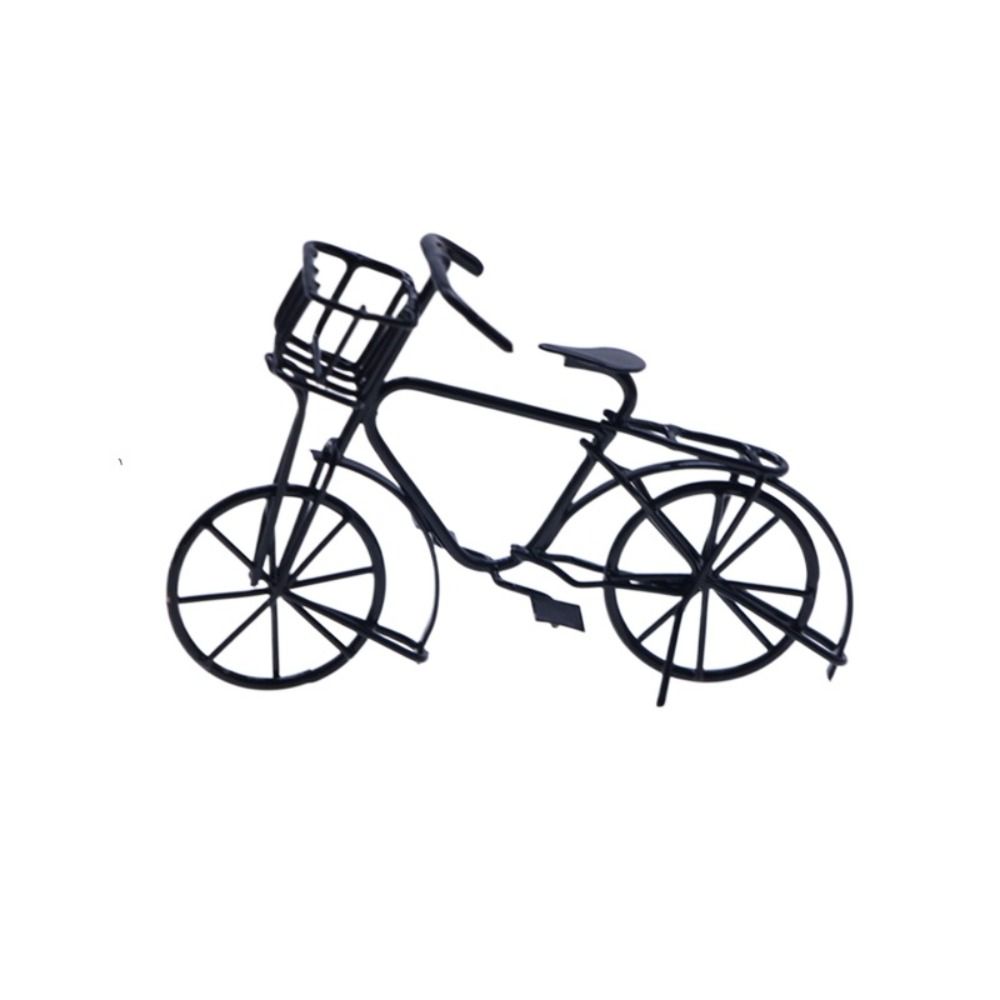 Decoration Model Small Bicycle Model Iron Art Handmade Bike Miniatures Black Old-fashioned Dollhouse