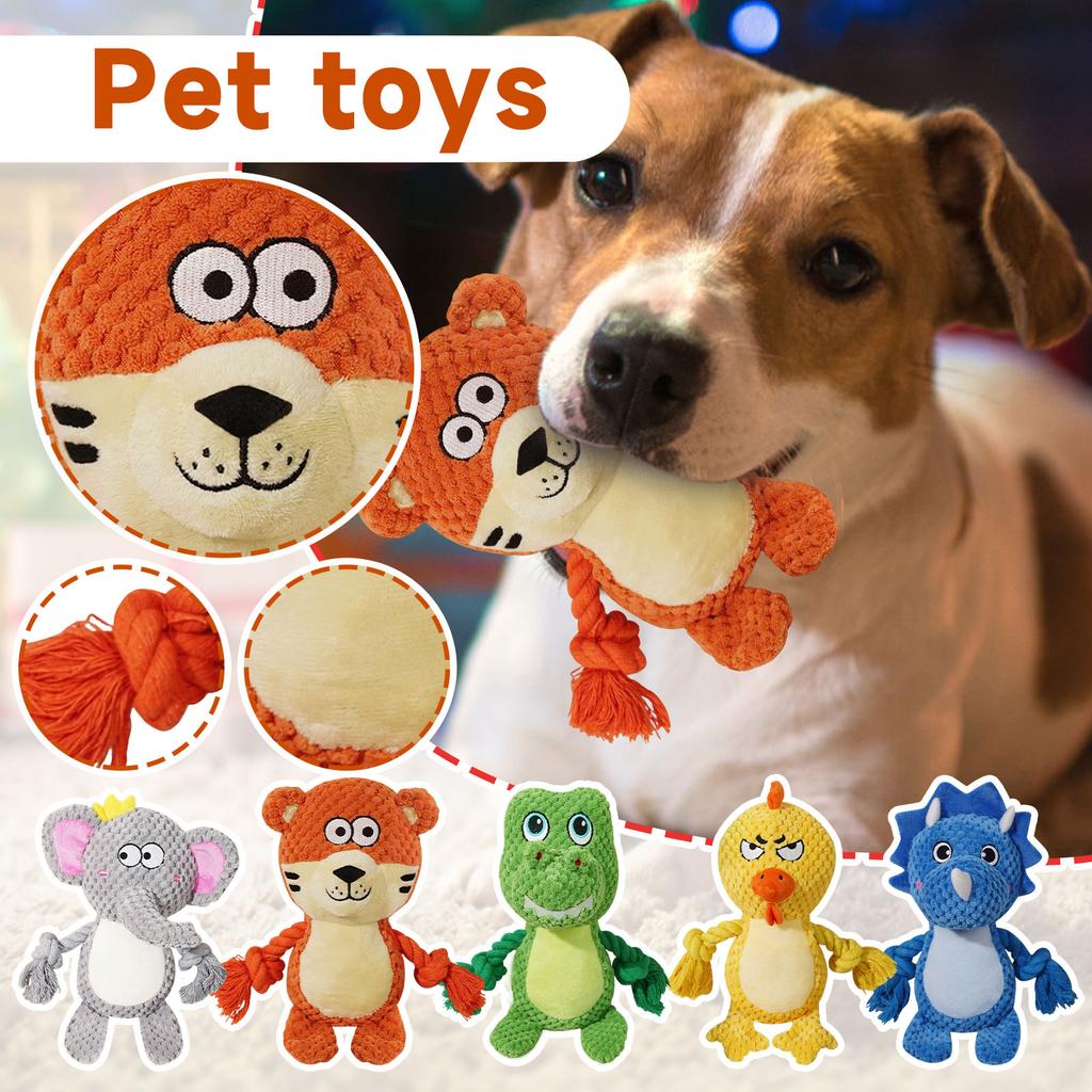 Pet Plush Squeaky Toy With Cotton Rope For Teeth Grinding, Dog Toy, Pet Supplies.