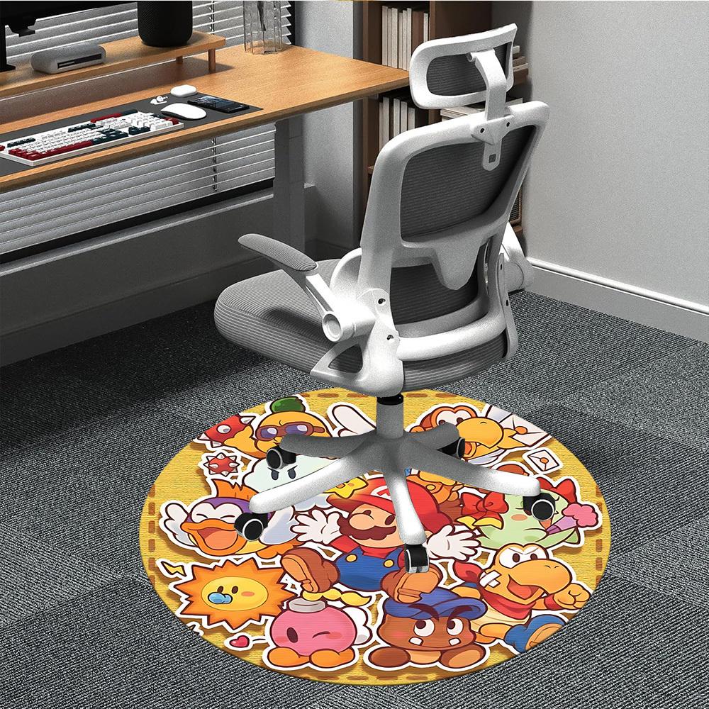 1pc Mario Characters Office Round Area Rug, Under Office Chairs Bedroom Living Room Home Decor a1016267