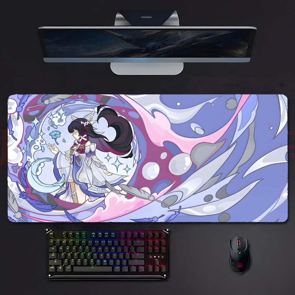 Genshin Impact Game Mysterious Ggenshin Impact Mouse Pad Large Gaming Mousepad With Stitched Edges Thickened Desk Mat Pc