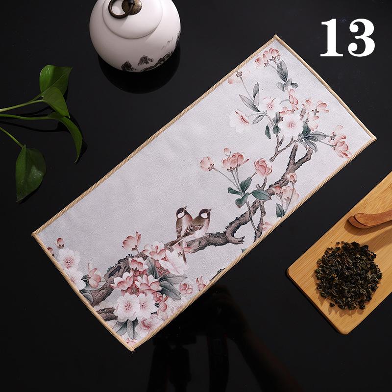 Chinese Super Absorbent High-end Tea Set Accessories Painted Thick Tea Towel