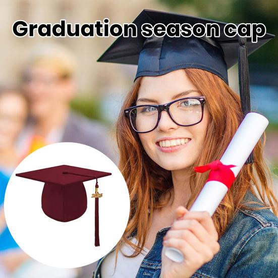 Выпускной колпак с кисточкой, шляпа бакалавра, эластичное унисекс-выпускное платье, аксессуар, шляпа для церемонии вручения дипломов магистратуры