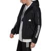 adidas Мужская куртка с капюшоном на молнии с полосатым принтом и логотипом, черная HG2062