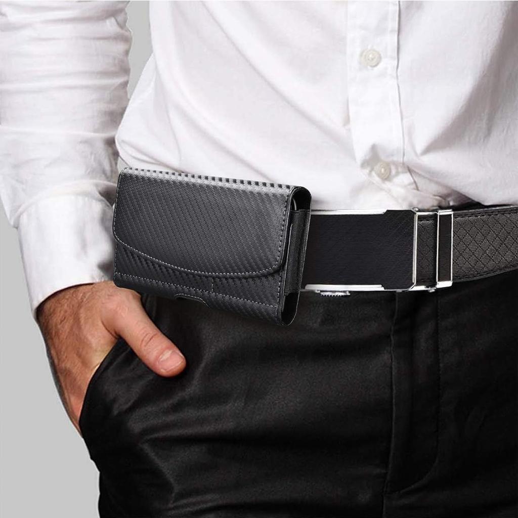 Large Phone Holster for Motorola Moto G Stylus 5G 2025 2024 G Power G Pure G Play One 5G Ace Edge 2022 PU Leather Belt Case with Belt Clip Cell Phone