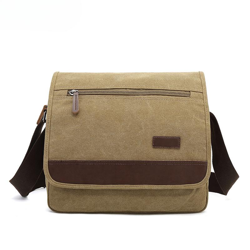 Мужская холщовая сумка через плечо Trend Solid Color Casual Bag Simple Men's Crossbody Bag