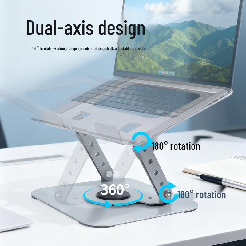 Adjustable 360° Rotation Metal Laptop & Tablet Stand with Heat Dissipation