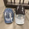 Korean-style sun-protective washed denim ripped baseball cap for women, suitable for spring and autumn, outdoor sunshade street fashion cap