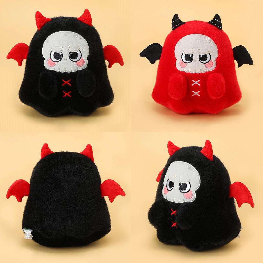 Halloween Black And Red Ghost Skull Plush Doll Pillow For Party And Kids