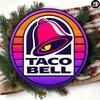 Винтажная металлическая настенная табличка в стиле Taco Bell, 8x8 дюймов, круглая, алюминиевая, декоративное искусство, легко повесить