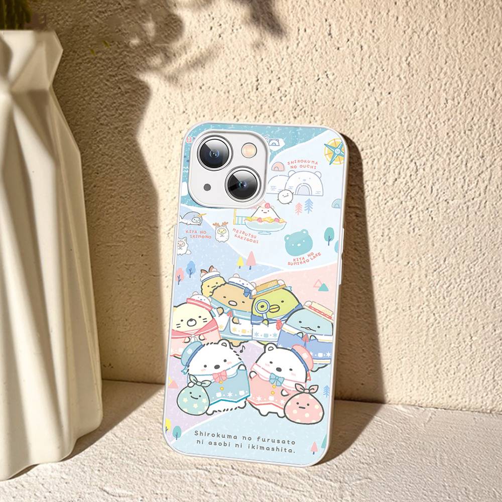 Мультяшное закаленное стекло Sumikko Gurashi для iPhone 14 13 12 11 Pro Mini XS MAX 14Plus X XS XR Чехол
