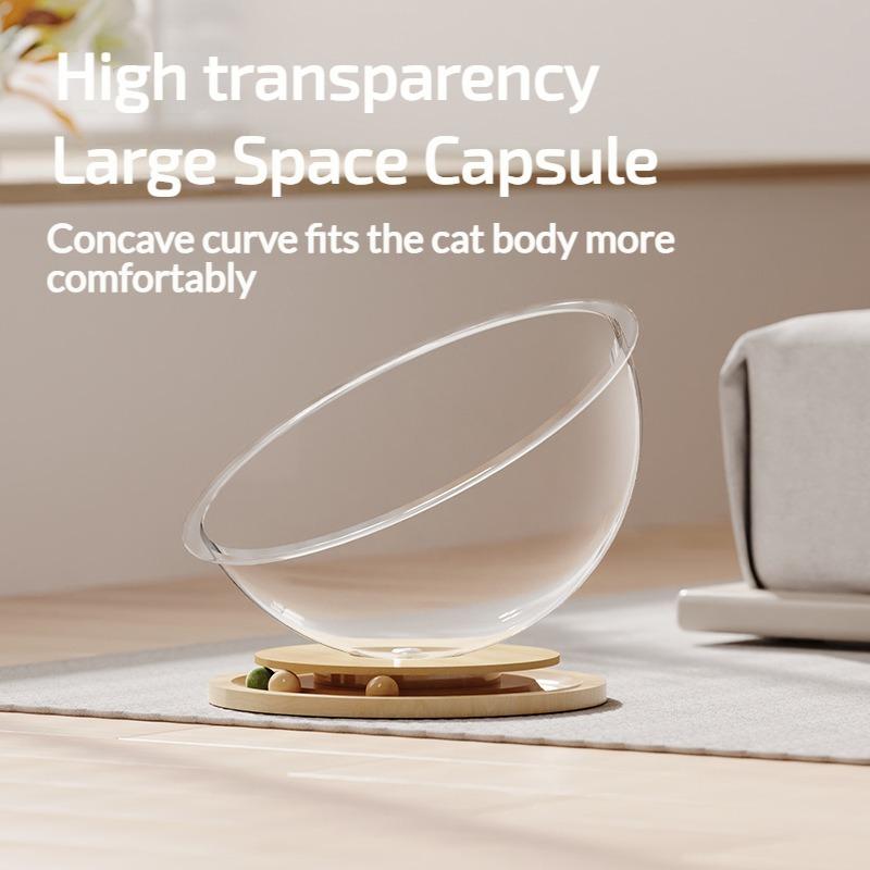 Кровать-капсула для кошек Прозрачное спальное гнездо для кошек Кровать-игрушка для мелких питомцев для кошек Всесезонная Универсальная Съемная Гамак для котят