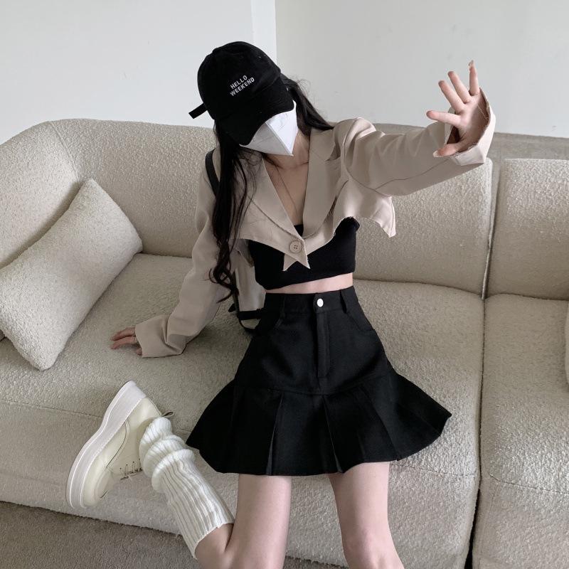 2024 Summer Women's Plus Size A-Line Fishtail Skirt with Pockets, Korean Style