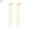 925 Silver Needle Luxury Long Chain Tassel Crystal Stud Earrings For Women Exquisite Pendant Gold Earrings Fine Jewelry