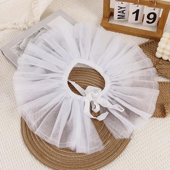 Ruffle Collar And Cuffs Clown Ruffle Collar White Black Lace Jabot Retro Victorian Collar for Cosplay Halloween Costume Party Accessory