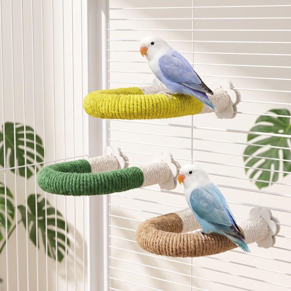 U-shape Bird Grinding Stand Bite-Resisting Bird Teeth Chew Pole Parrot Rope Perch Small Parrots