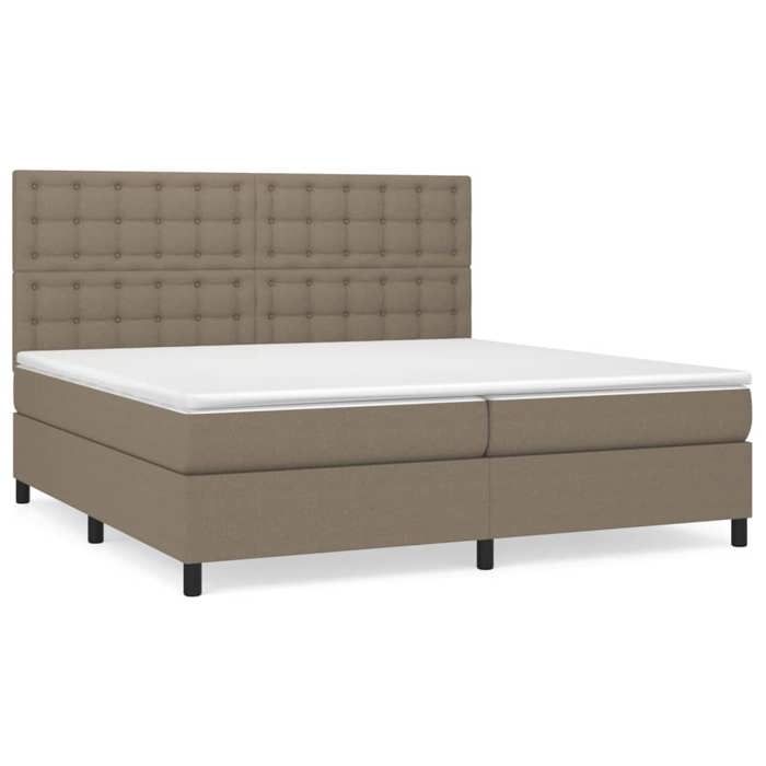 Maison Exclusive - Sommier à lattes de lit avec matelas Taupe 200x200 cm Tissu
