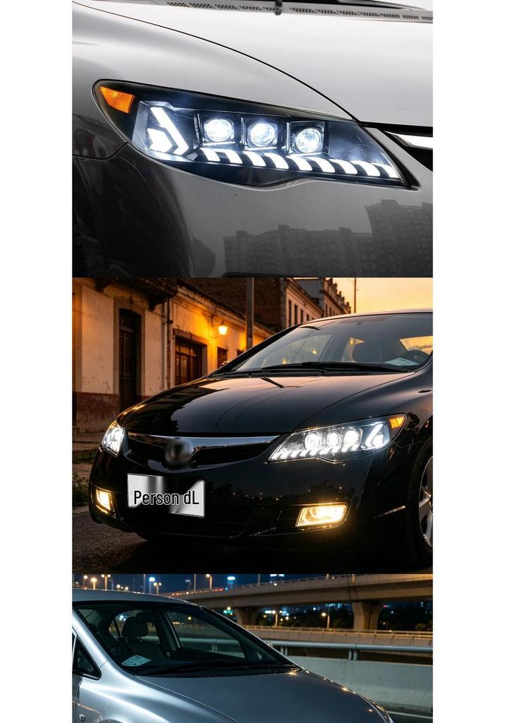 Светодиодные Проекторные Фары с Динамическими Поворотниками для 06-15 Honda Civic Si FD2