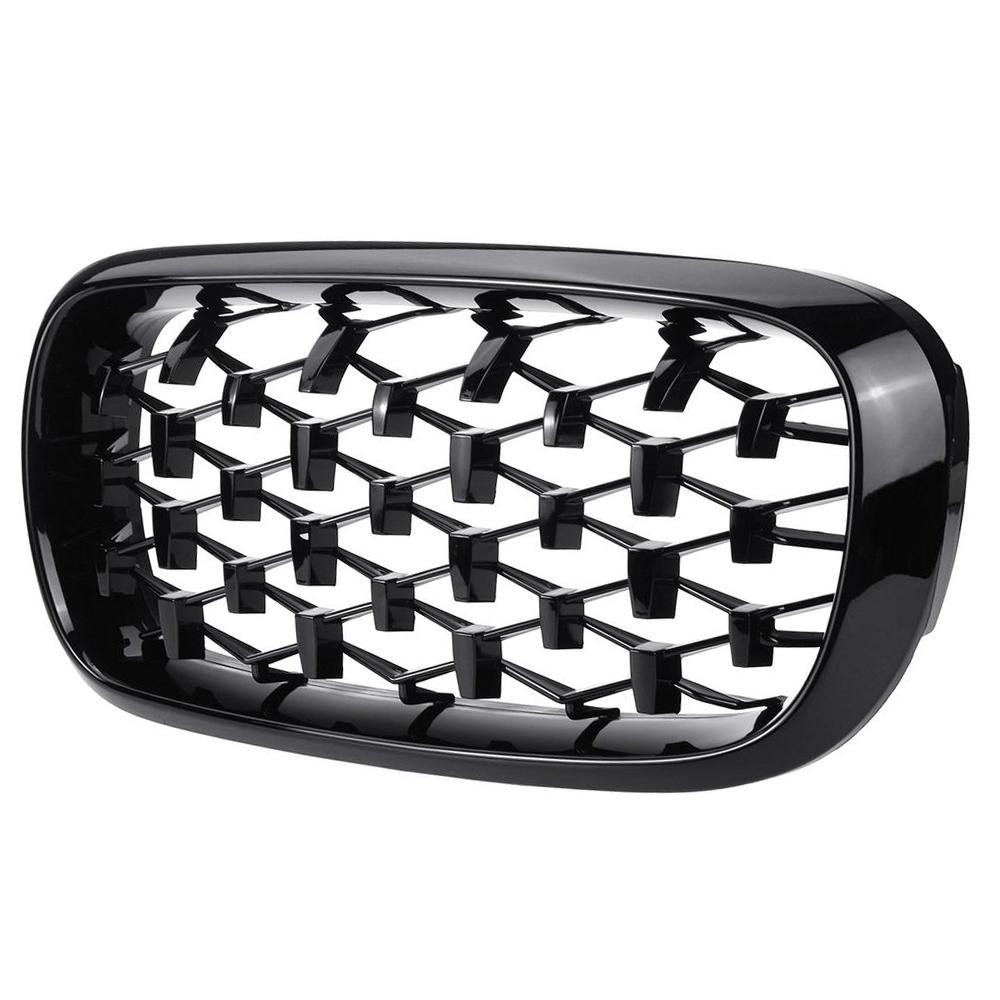 Пара автомобильных передних бамперов с алмазными решетками в форме почек для BMW X5 X6 M F15 F16 F85 F86 2014-2017 хромированный черный метеоритный стиль Racing