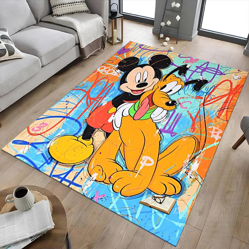 Mickey Pluto Friendship Carpet For Playroom Bedroom Living Room Sofa Home Decorkids Game Area Rug Nonslip Floor Mat