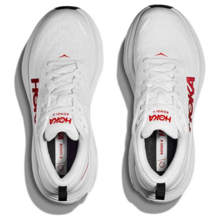 HOKA One One Кроссовки мужские Bondi 8 White Vermillion 1123202-WVR