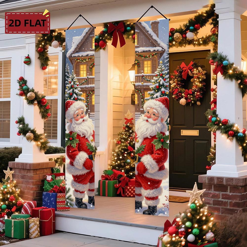 Door Couplet Banner 2pcs 71x12in New Year Porch Hanging Decor