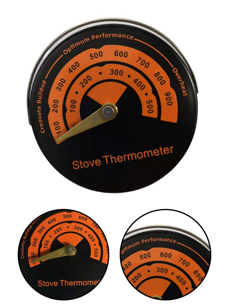 Fireplace Thermometer Temperature 0-500 100-900 63mm Aluminum Alloy Flue Pipe Measure Measure Flue Pipe Temperature