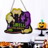 Funny Halloween Pumpkin Door Sign Wooden Door Hanging Pendant Pumpkin Hanger Wreath  Living Room
