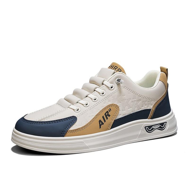 Men's shoes spring 2025 new breathable sports versatile casual board shoes fashionable men's one-pedal double color board shoes