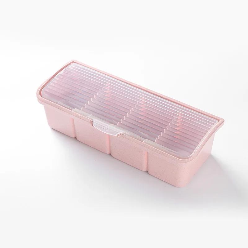 Коробка для приправ, контейнер для хранения приправ, подставка, банка для специй, 4 ячейки с ложкой, контейнер для хранения приправ, банки для специй