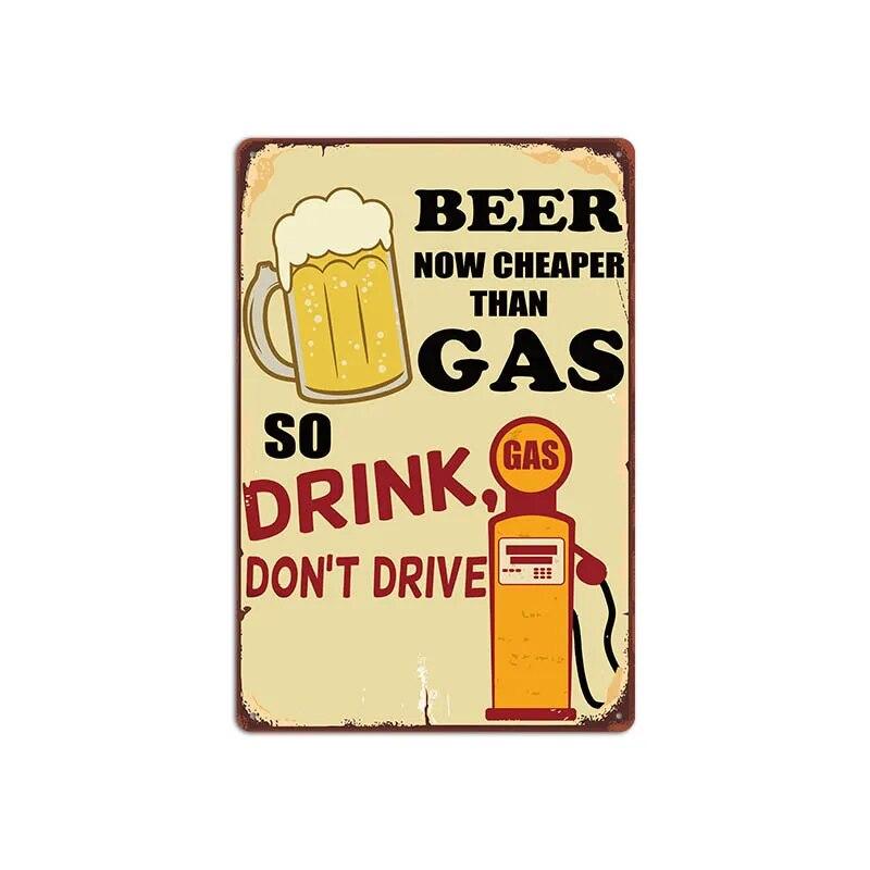 Vintage Cold Beer Metal Tin Sign 2023 New Iron Sheet Bar Background Wall Decoration Painting American Frameless Decorations