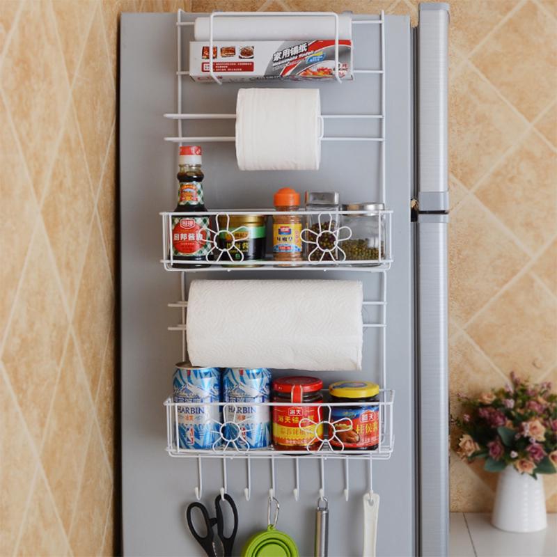 Kitchen Storage Hanger Refrigerator Side Shelf Rack Multilayer Cupboard Wardrobe Storage Holders