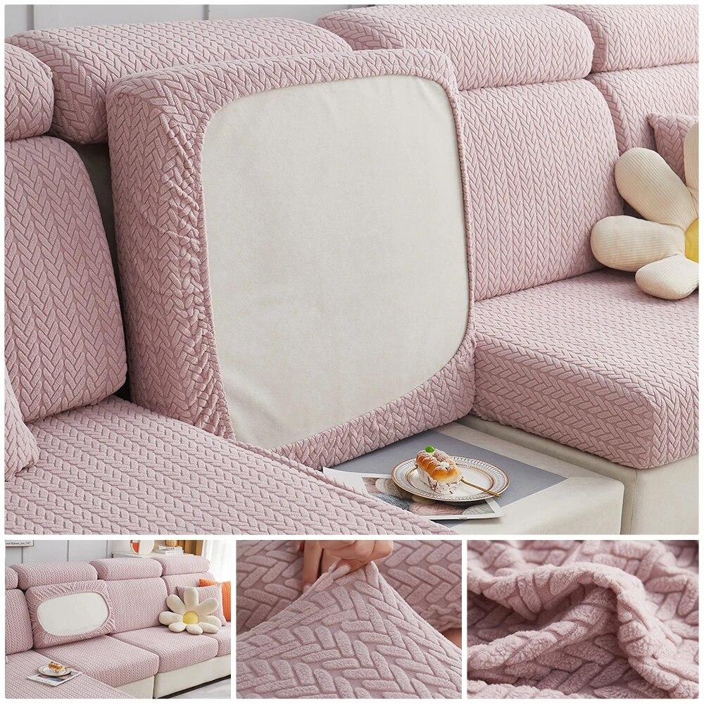 Эластичные утолщенные чехлы на диванные подушки с рисунком, жаккардовый чехол для дивана для гостиной, защита L-образной формы, чехол для углового дивана