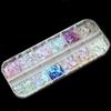 240pcs Aurora Crystal Jewelry Nail Art Decoration  AB Coatting Glass Rhineston Flatback Gems  Flash Phantom Nail Art 12 Grids