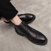 Мужские дизайнерские туфли из кожи с высокой толстой подошвой, модные тенденции мужской моды, универсальные, для вечеринок, свиданий, офиса, мужские туфли