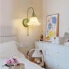 French Cream Flower Bedroom Bedside Wall Lamp Warm Rural Decorative Lights for Living Room Backround Aisle Stairway Sconces